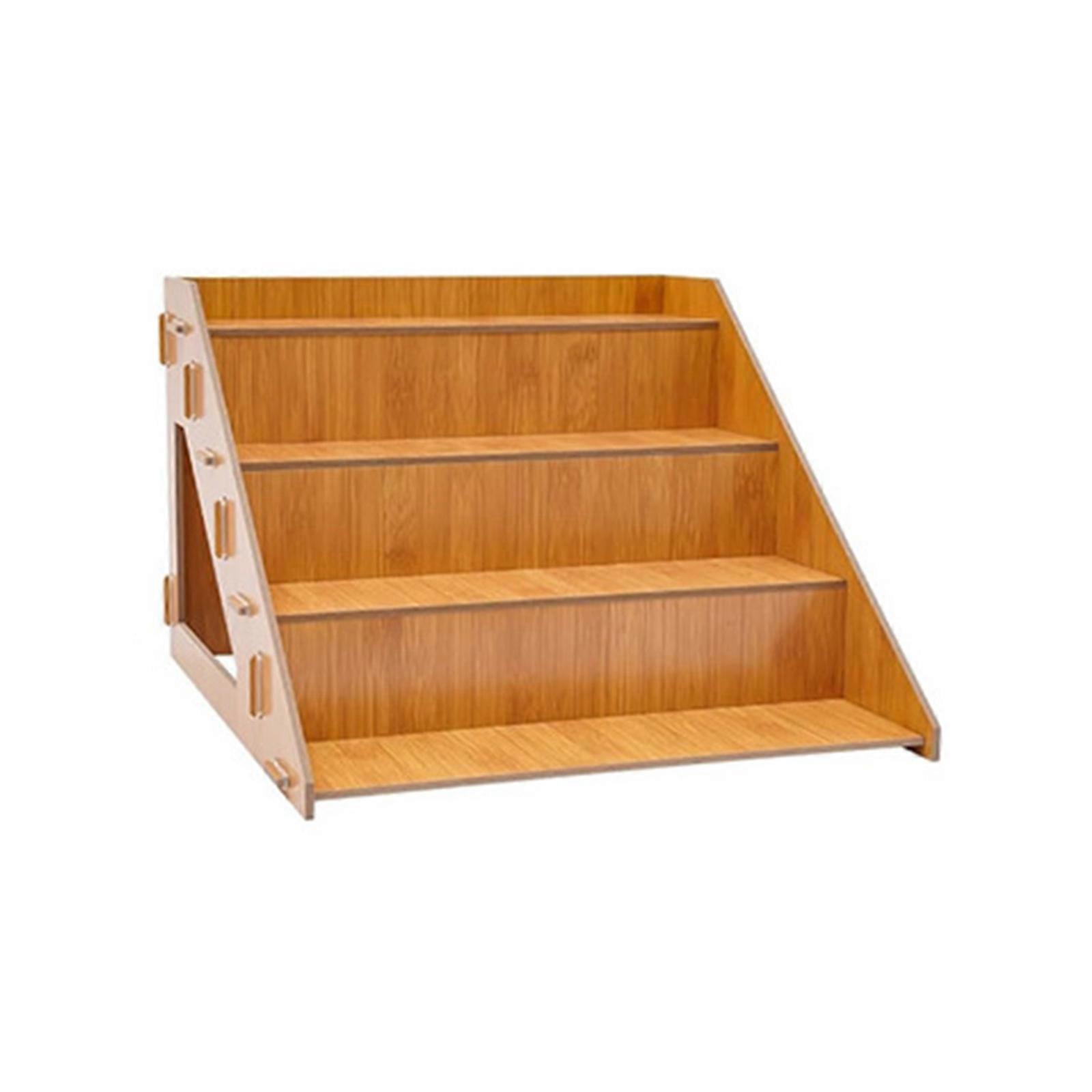 Modern 4 Level Kitchen Storage Unit Space Saving Wooden Dessert Rack Multipurpose Bamboos Cake Presentation Stand Multicolor