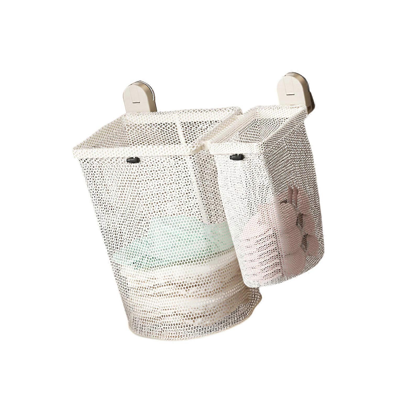 Easy Install Suction Cup Laundry Basket Foldable Mesh Storage Modern Styles Bathroom Organizer Holds Bulk Clothes Multicolor