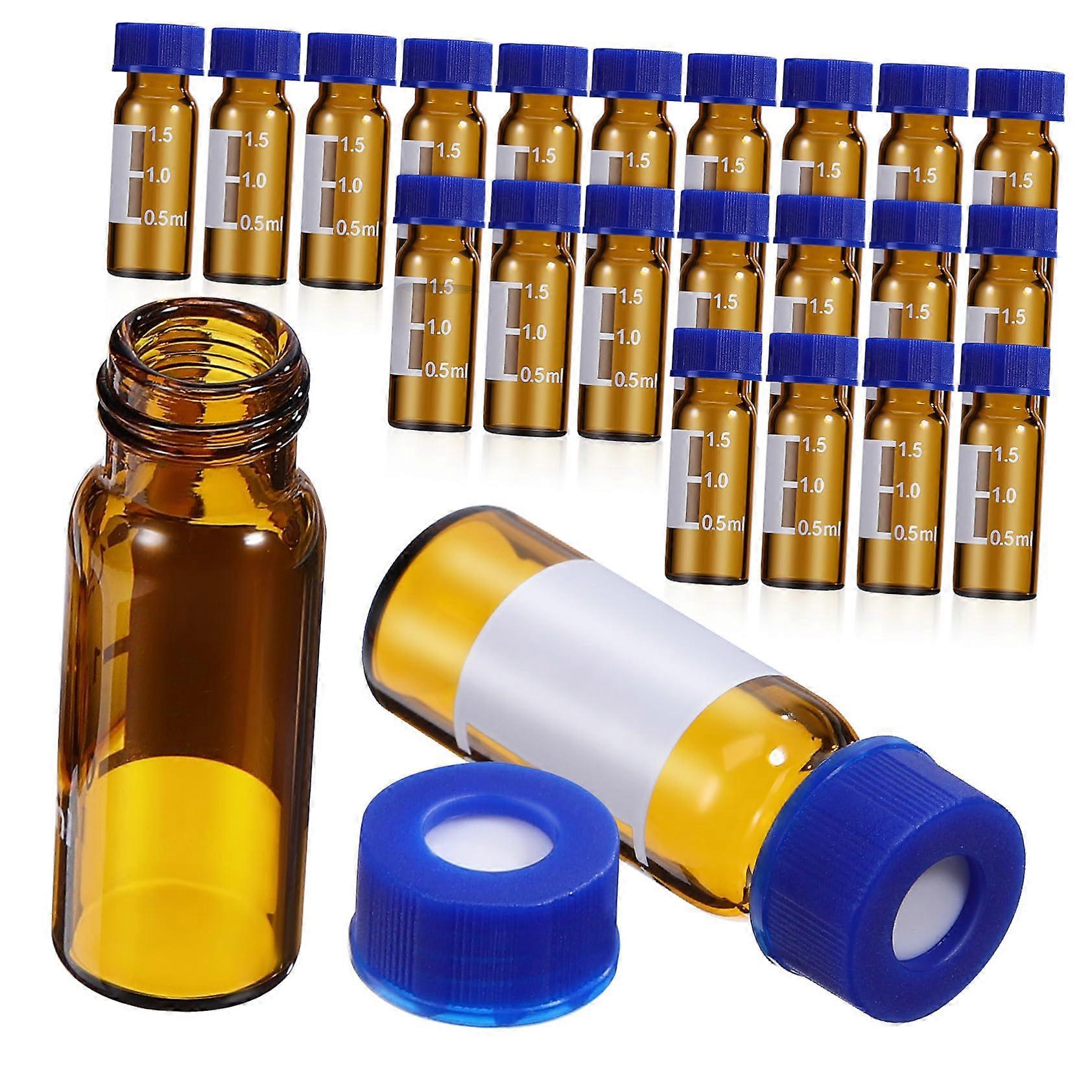 Amber Glass Vials 100 Pcs With Lids And Pads, Graduated Bottles For Sampling And Storage, LightResistant, Stable Bottom