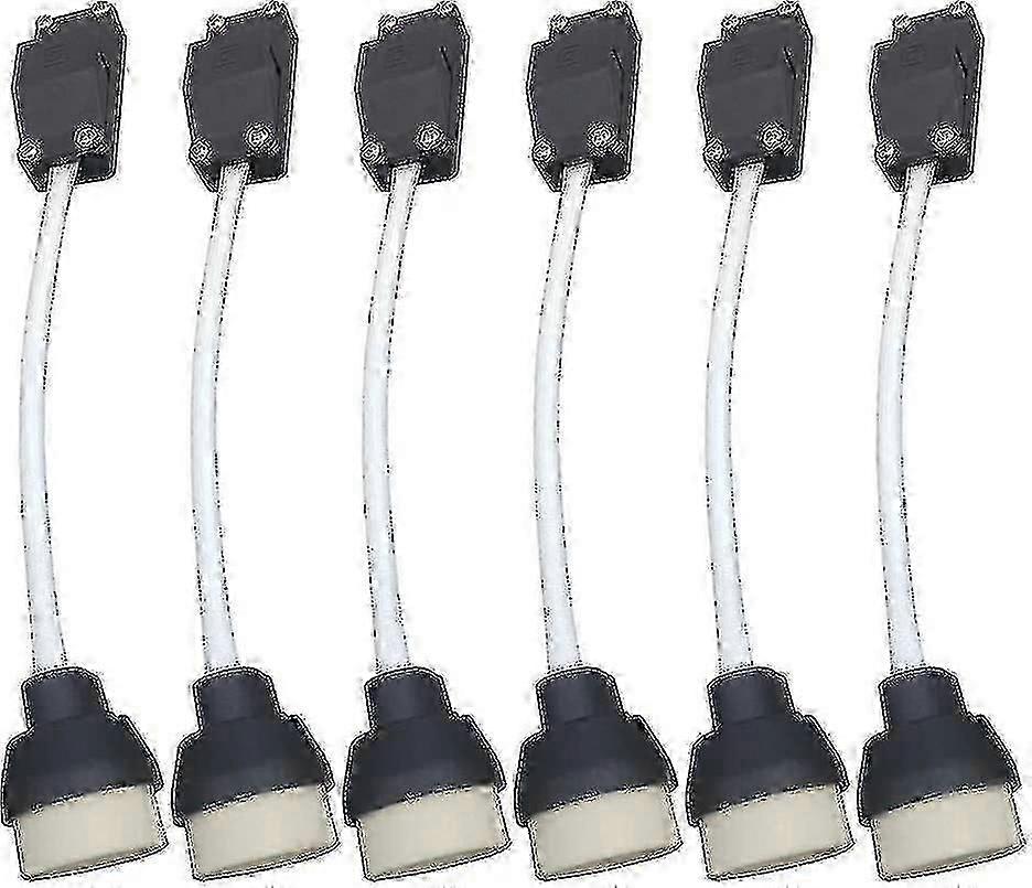 (6 Pack) Gu10 Lamp Holder Ceramic Base And Terminal Block/bridge With Cable And Insulation Sleeve - Bulb Socket Connector Adaptor For Led And Halogen 