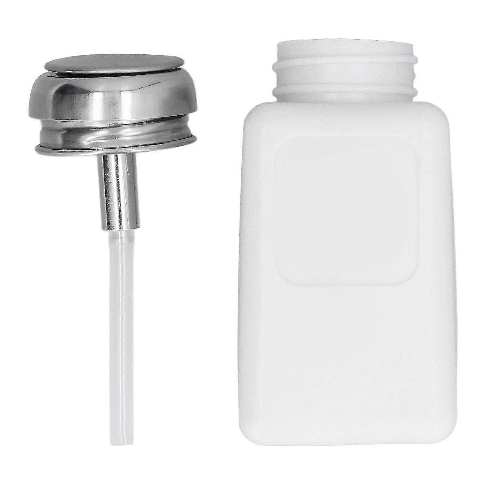 200ML Press Type Solvent Dispenser ESD Safe Anti Static Square Bottle with Stainless Steel Lid White