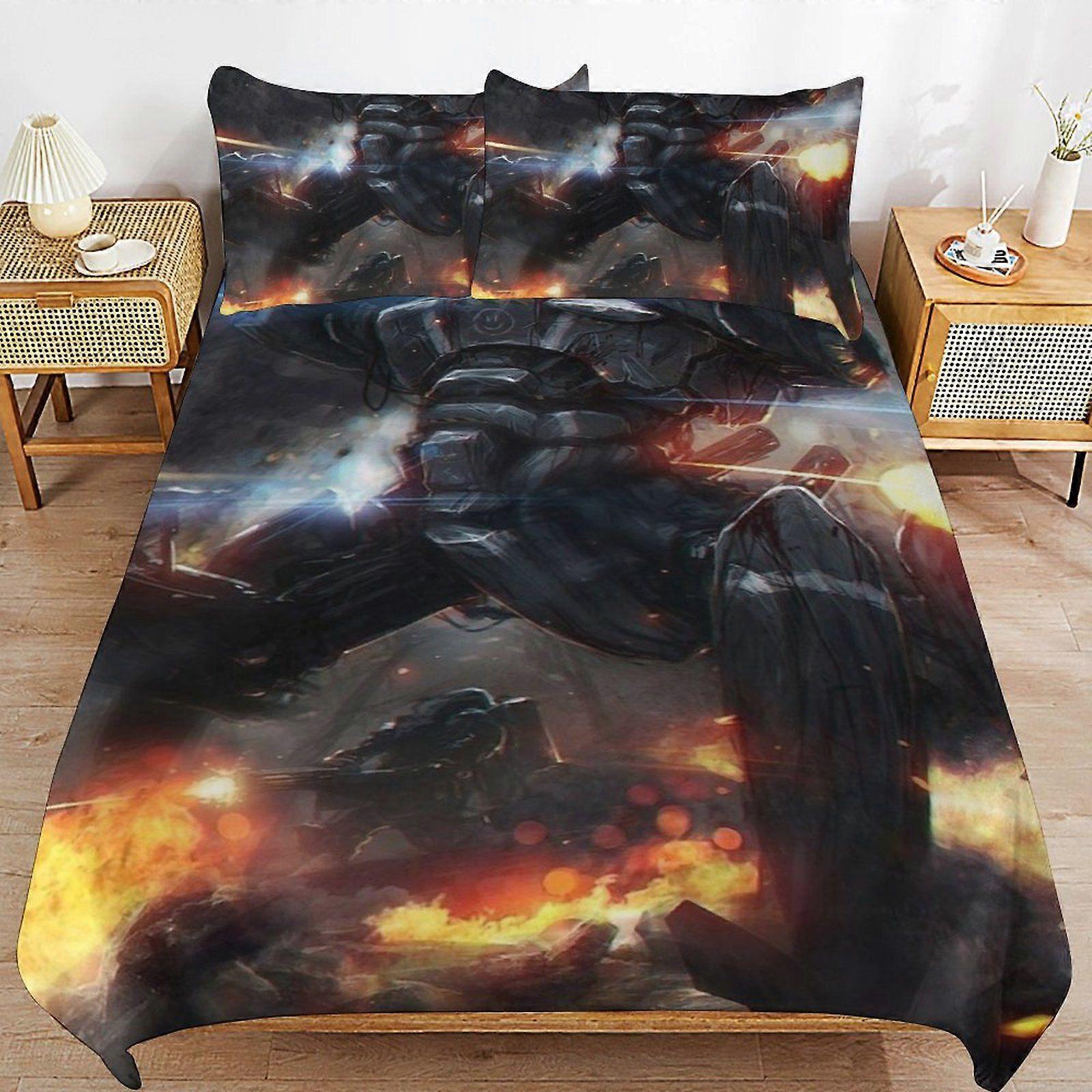 d233 War of the Robots Gentle Surface Wrinkle Free Finish Cozy Design Soft Zip Bedding Duvet Cover Sets for Bedroom Use b233