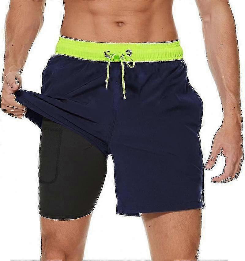 Maillots de bain pour hommes Doublure de compression Poches zippées à séchage rapide