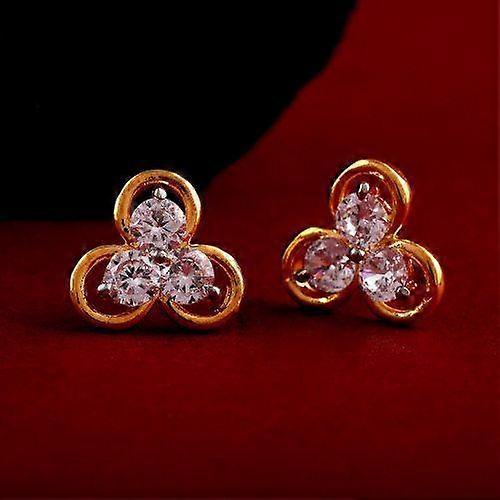 AD Floral Crystal Stud Earrings