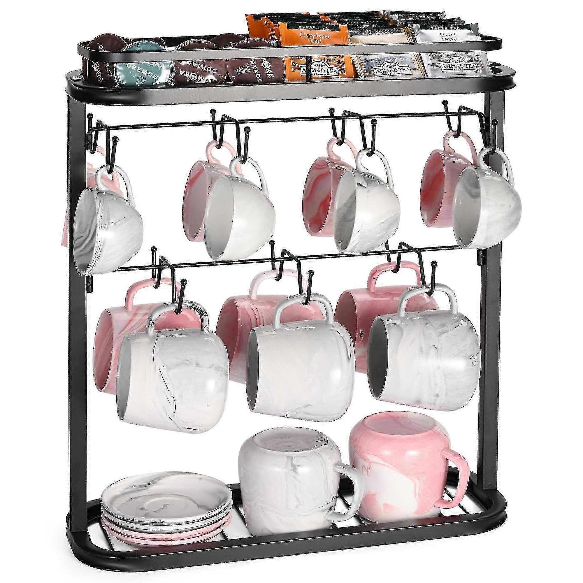 Metal Double Sided Mug Rack for Kitchen Countertop