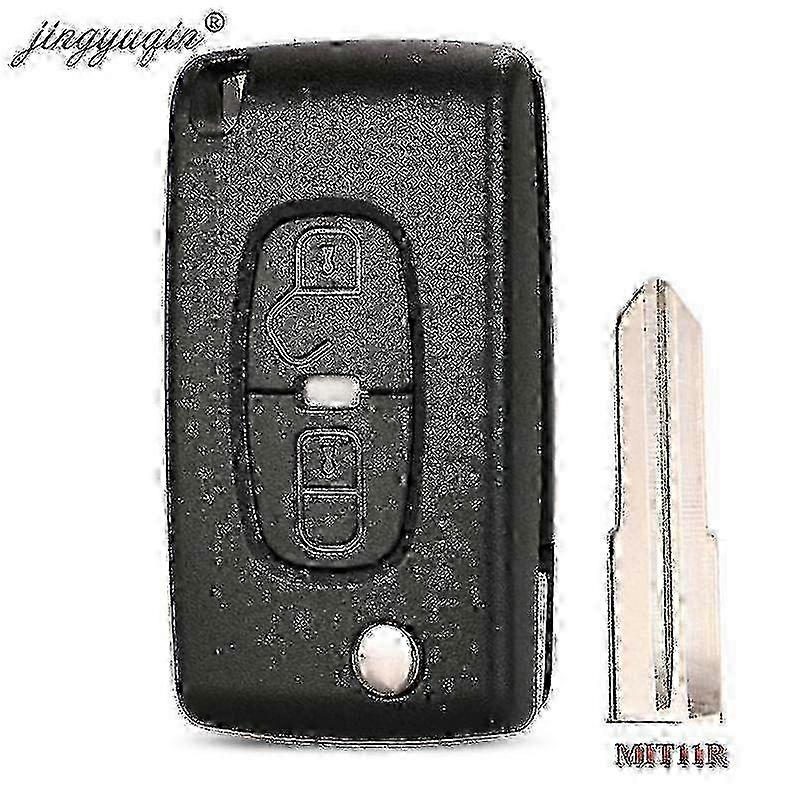 2 Button Flip Key Case For Peugeot 4007 4008 Citroen C-Crosser Mit-11r Blade