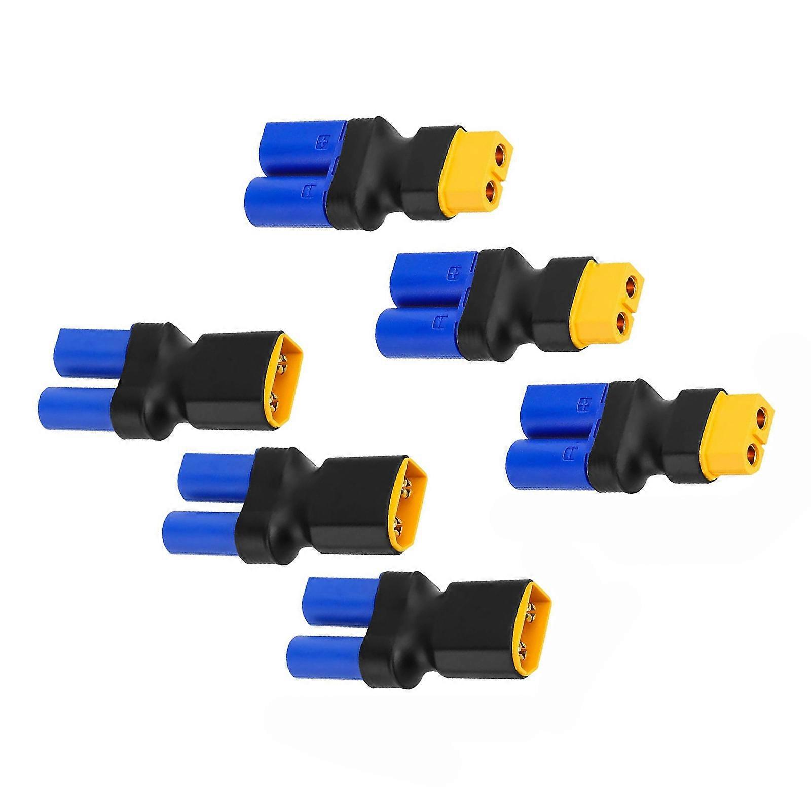 6Pcs XT60 EC5 Connector Adapter Conversion Solution Wireless Power Converter Plug For Remote Cars Battery Multicolor