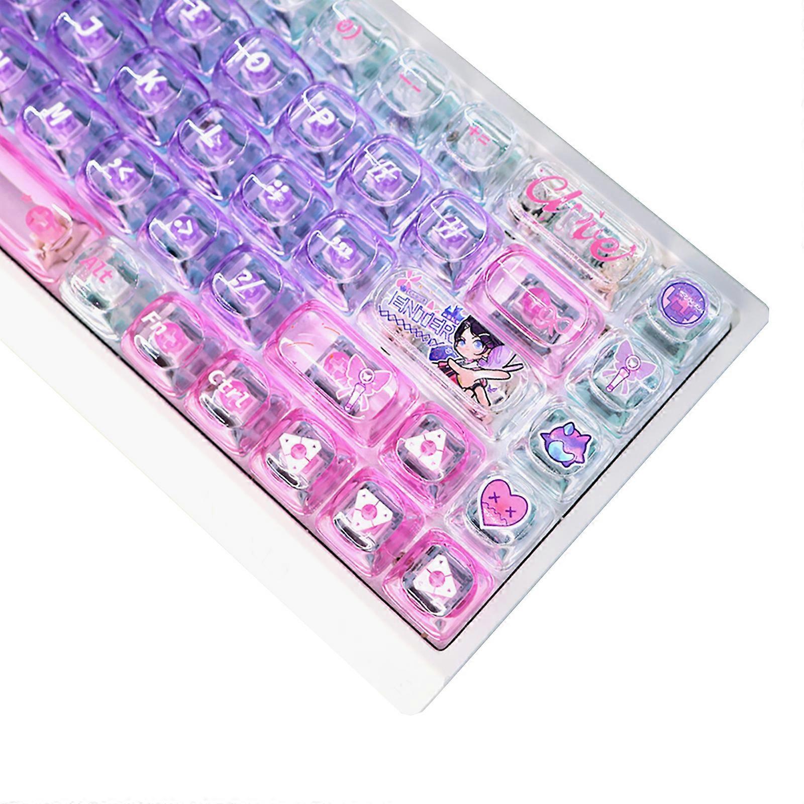 135pcs Customizable Shine Through Keycaps Smooth Typing Experience Enhances Durability Effortless Installation Multicolor
