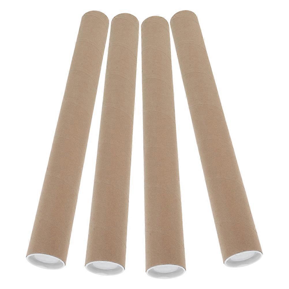 Brown Cardboard Mailing Tubes for Poster Protection 4Pcs Set