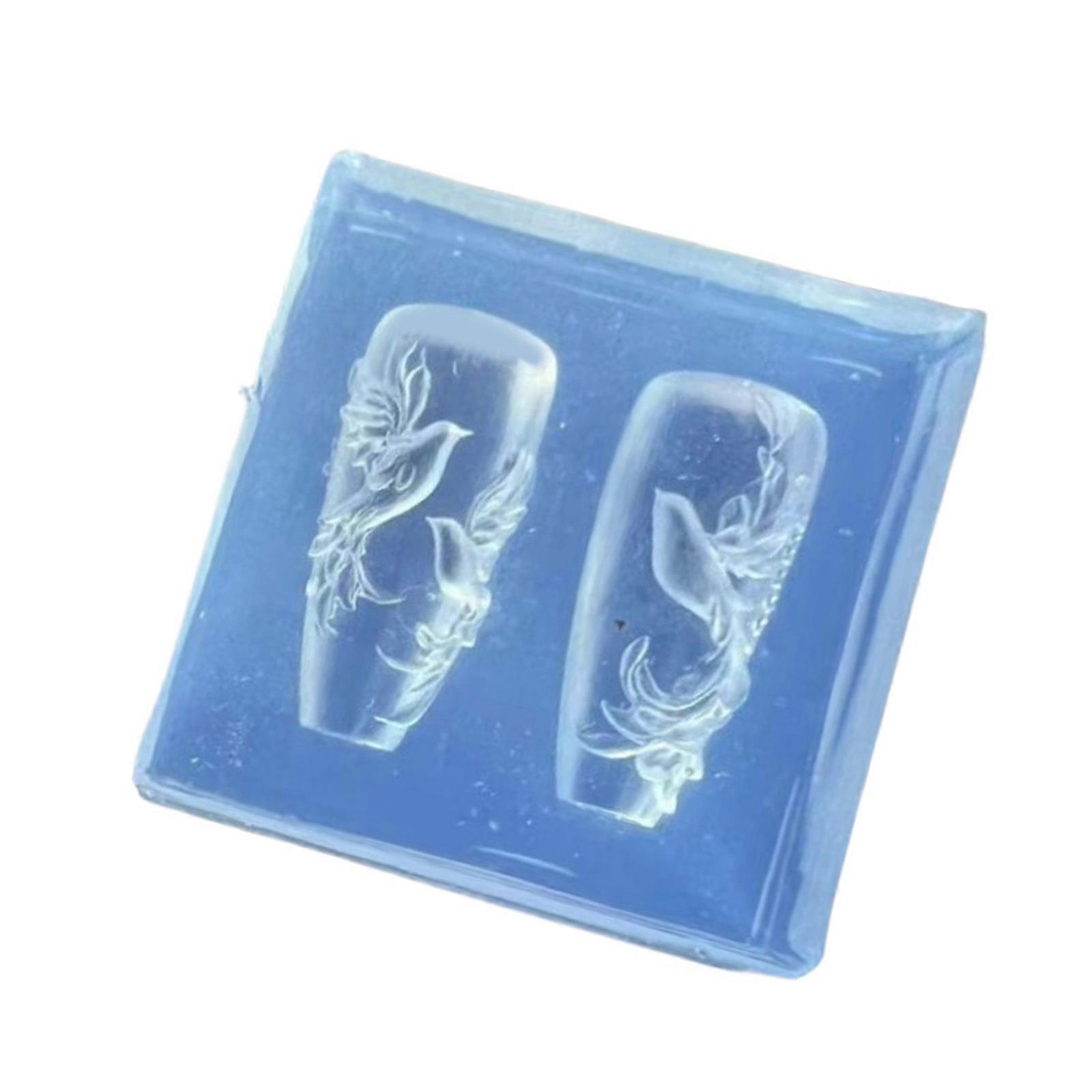 Flexible Relieved Unguis Art Elastomer Cast Calm Pattern Format For DIY Jewelry Phone Case Deck Craft Making Multicolor