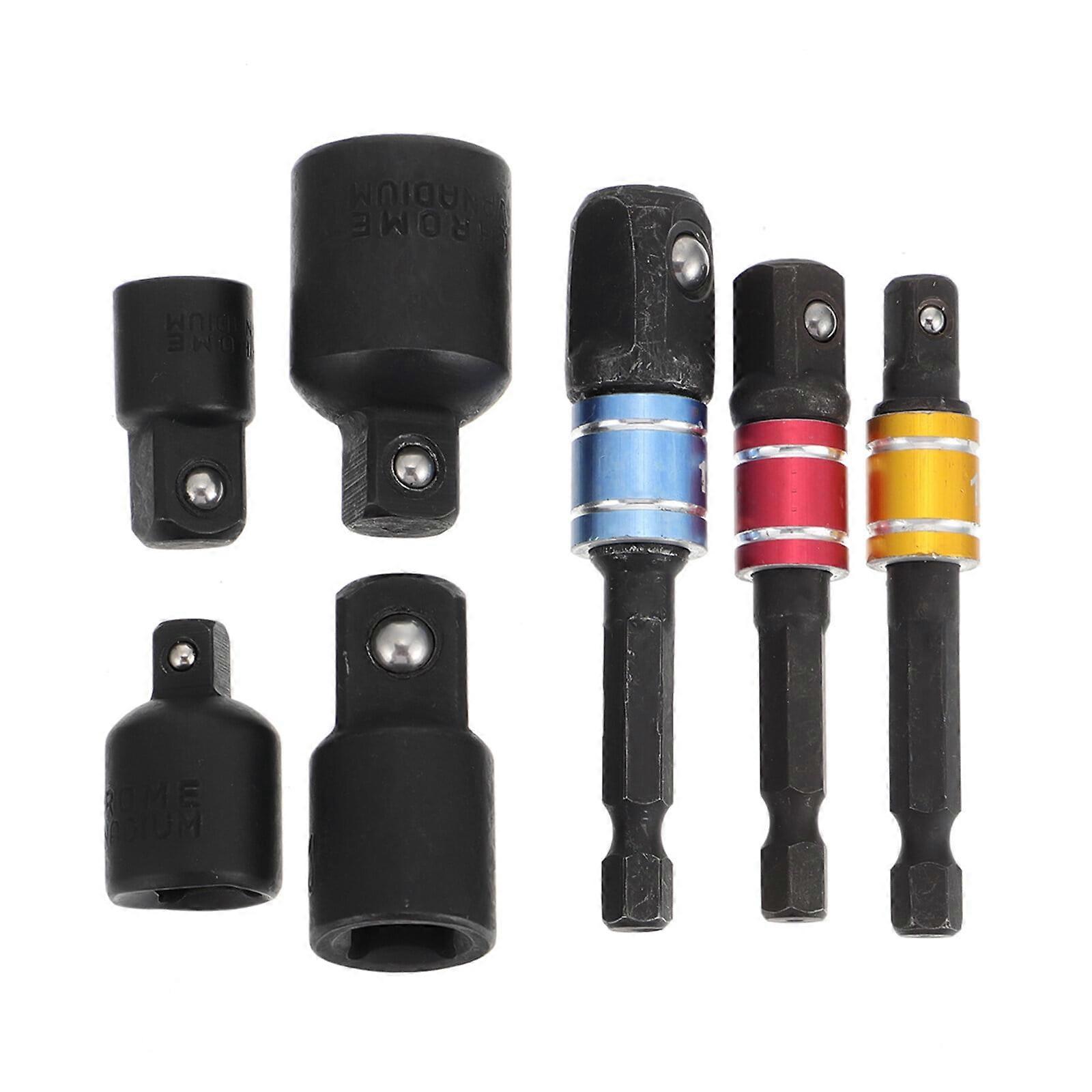 Screwdriver 14 Pcs Conversion Adapter Socket Sleeve Metal Steel