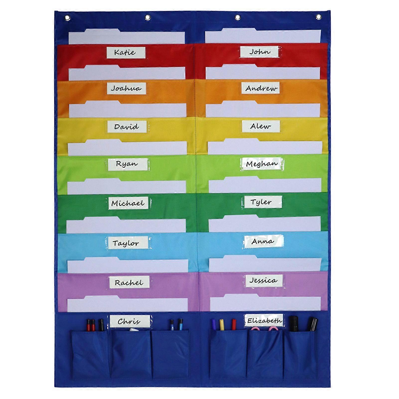 Classroom Mailboxes Heavy Duty Pocket Chart 16 Pockets Magazine Holder Hanging Wall File Organiser Student Mailboxes For Classroom