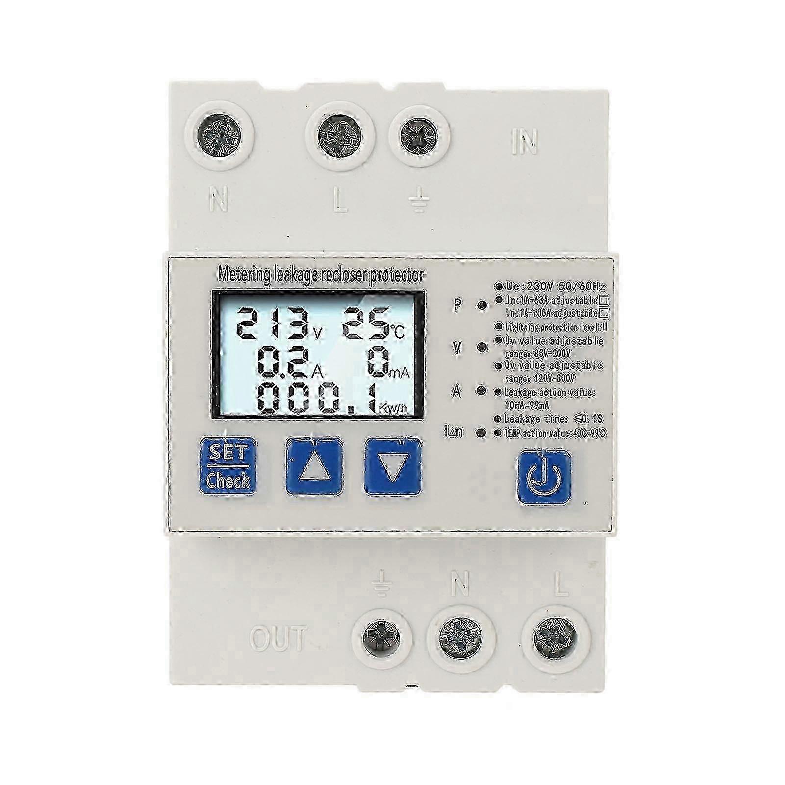 Power Over/Under Voltage Protector with Self-Recovery for AC230V Devices from 1A to 63A
