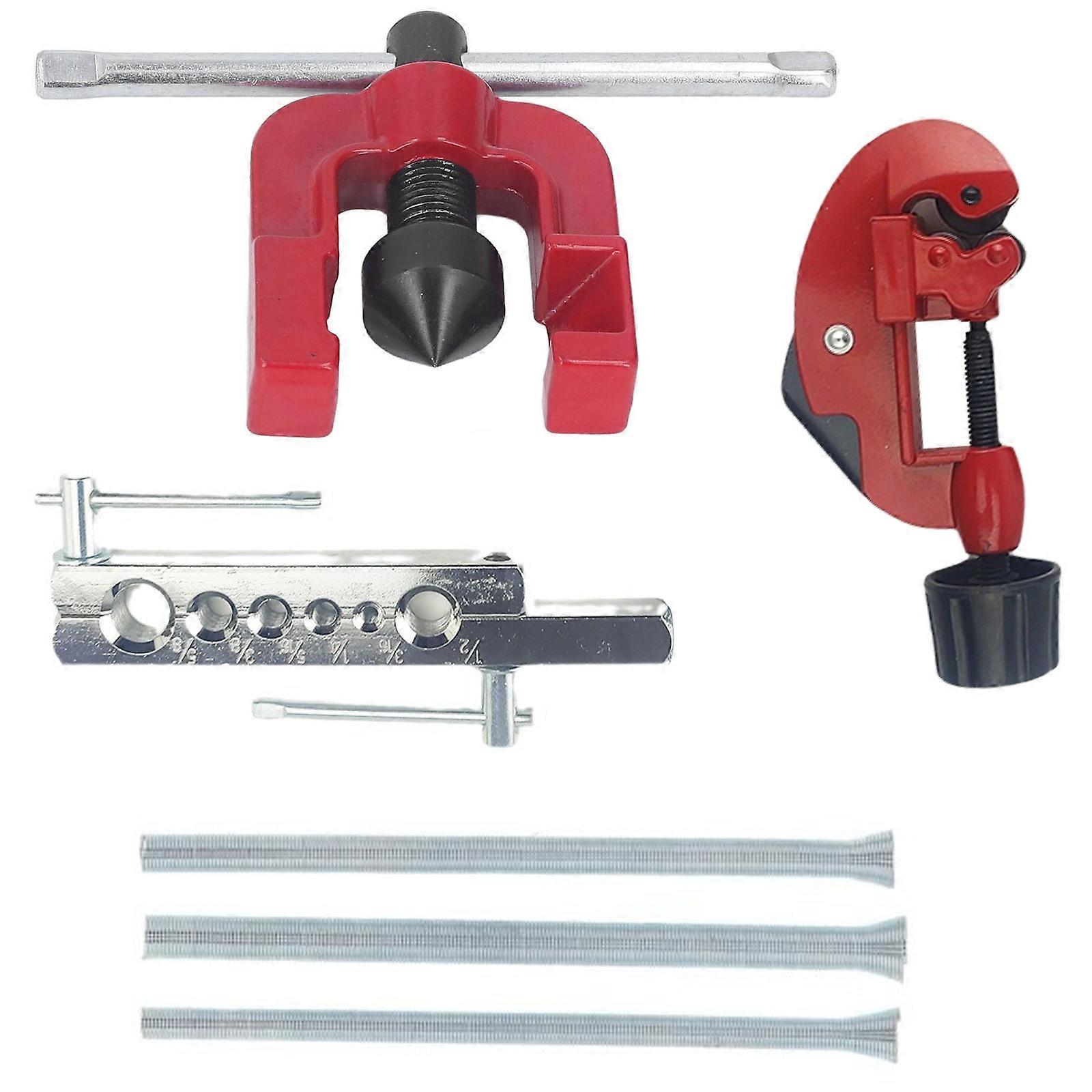 Professional 6Piece Tube Expanding Set With Benders Springs and Pipe Cutting Tool Multicolor