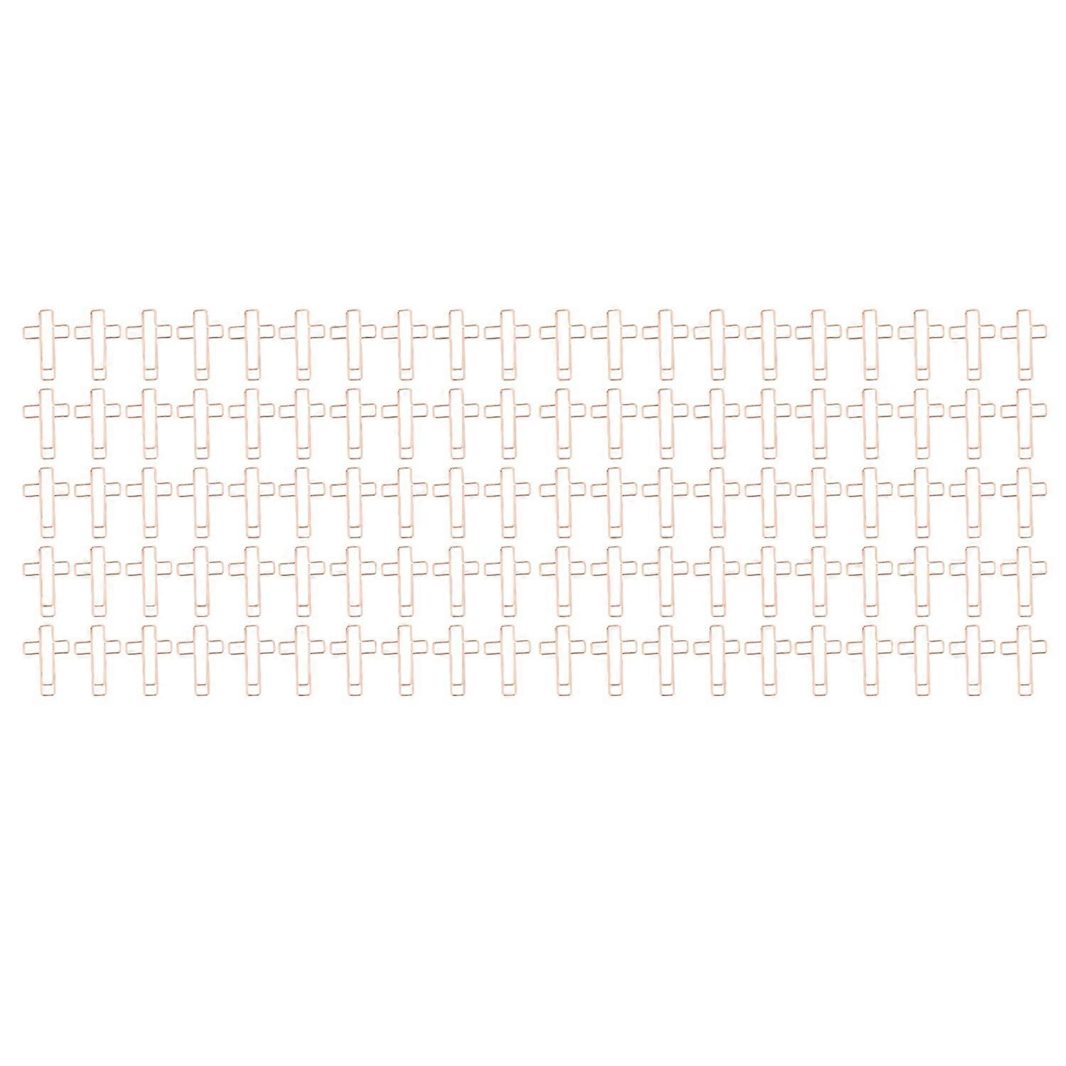 100PCS Cross Paper Clips Rose Gold Metal Paper Clamps for Document Note Sorting and Organizing
