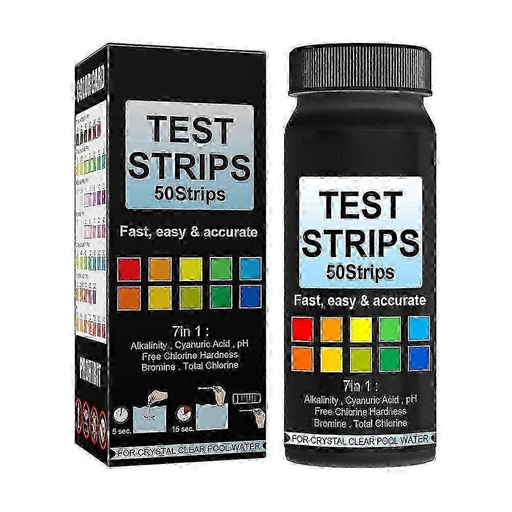 m Efficient Aquarium Guardian, Complete Testing Kit for Freshwater Fish Tanks, Accurate & Reliable 7-in-1 Water Analysis Strips - 50Pcs