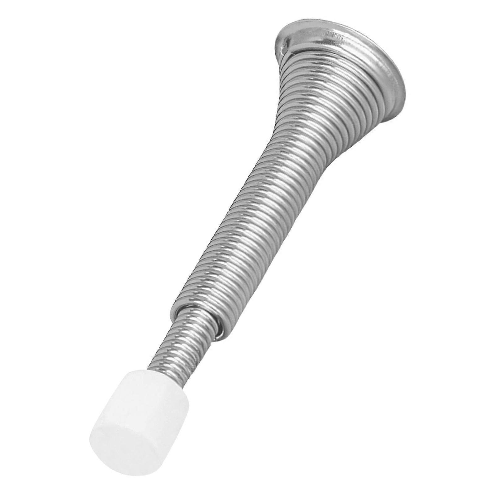 Professional Spring Door Stops Adjustable & Robusts Wall Guard with Protective Rubber head Spring Loaded Door Stops  Silver