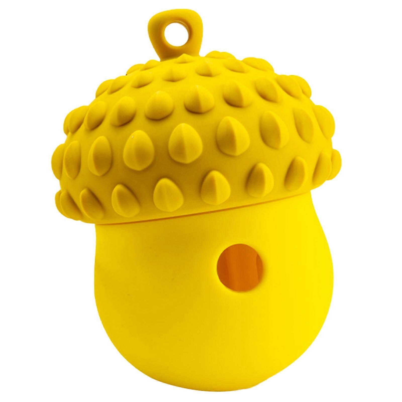 Hundpusselmatare för godis, långsamma matvanor, träningsmatare, tandsprickningsleksak för tristess, husdjursmatare för katter, gul