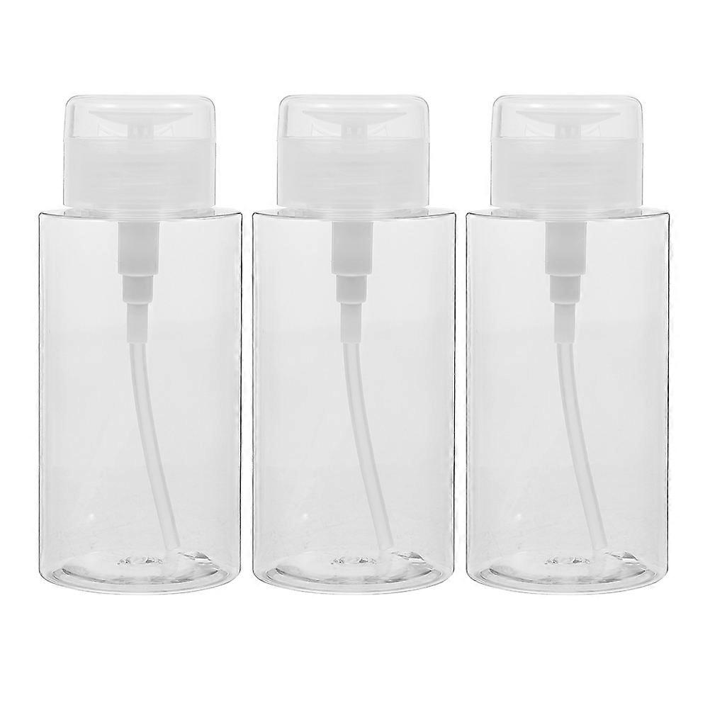 Nail Polish Remover Pump Bottle for Storage 3Pcs Clear Plastic Containers