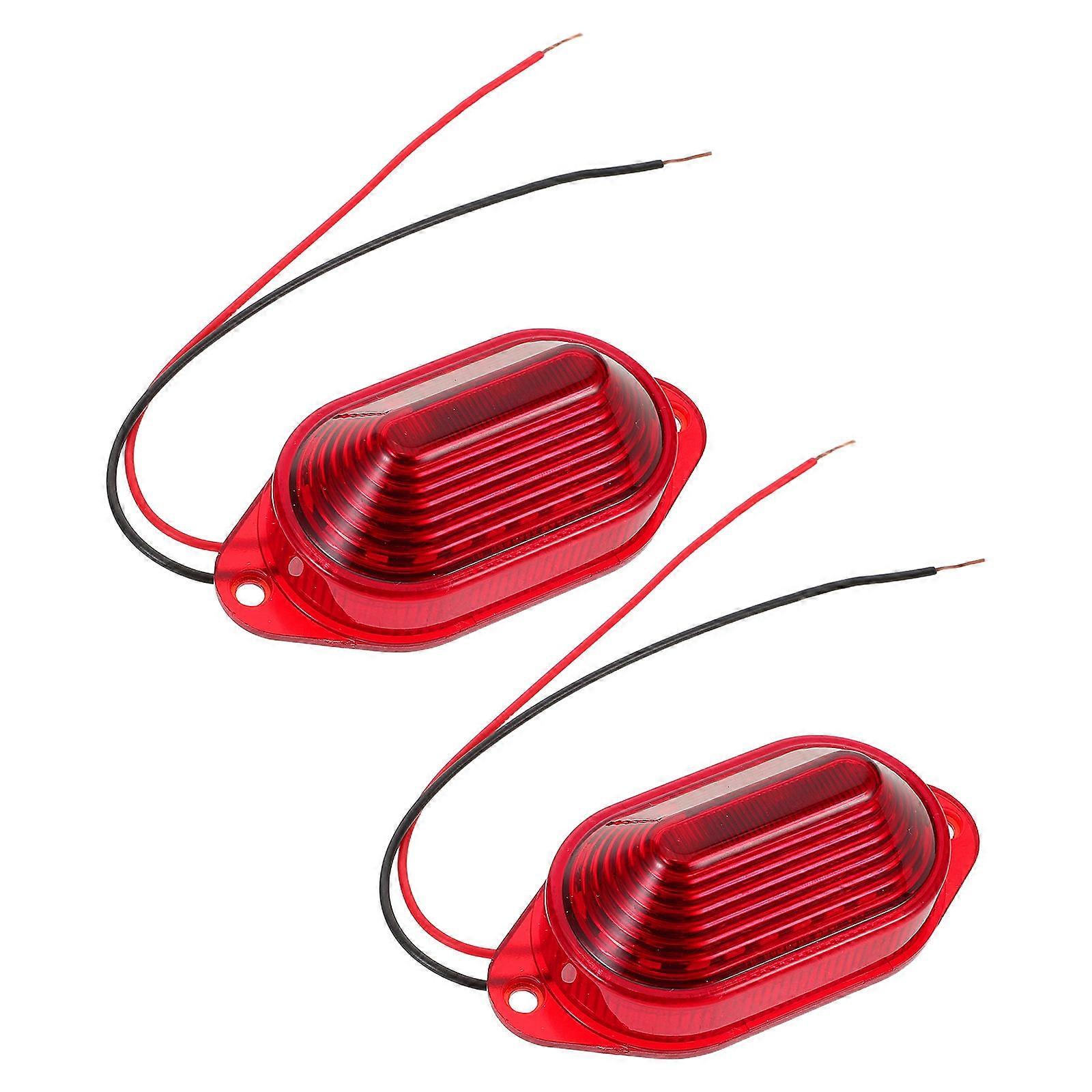Vehicle Warning Lights Red Emergency Flash Lamp 2Pcs