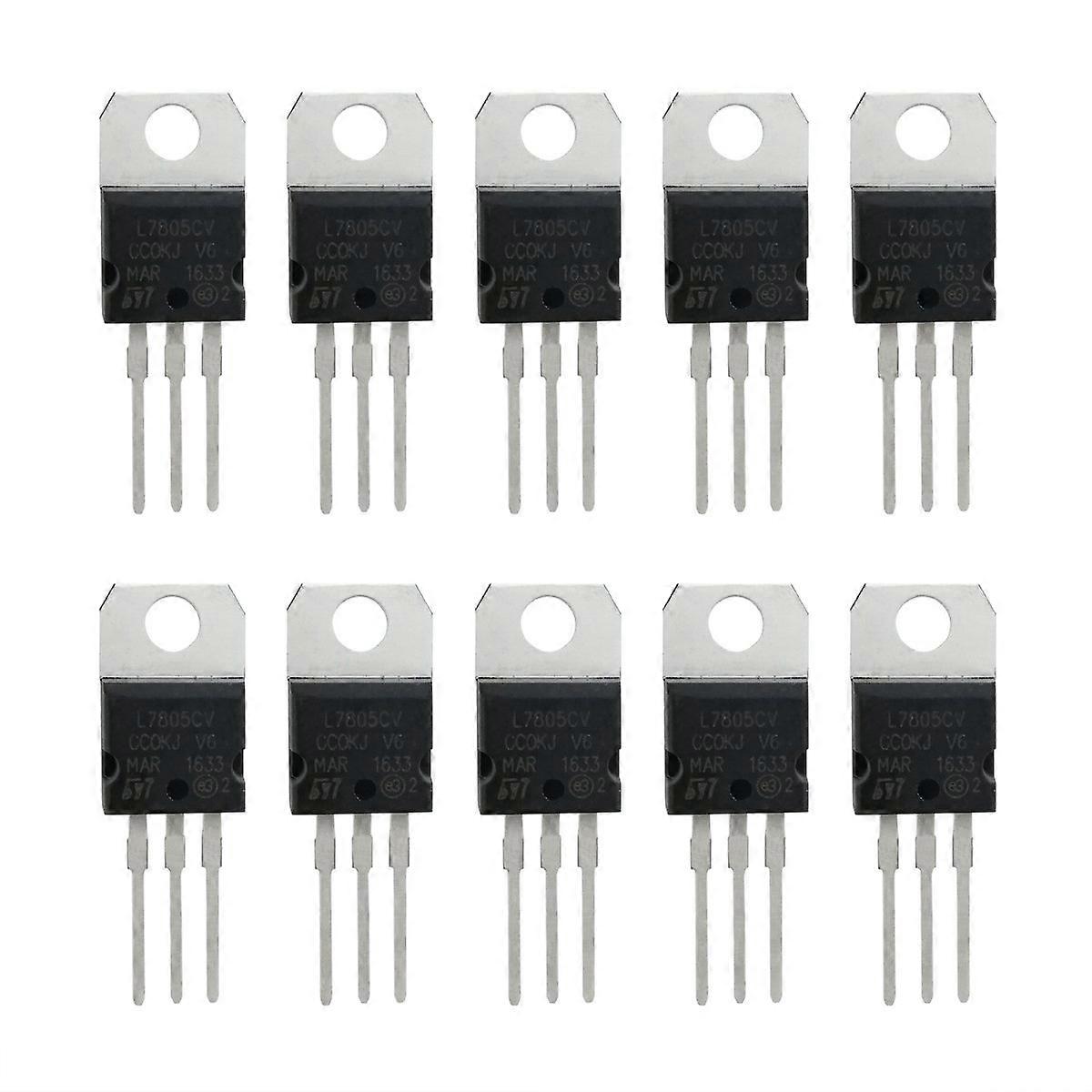 Voltage Regulator IC 5V Output TO‑220 for Electronics Projects Pack of 10