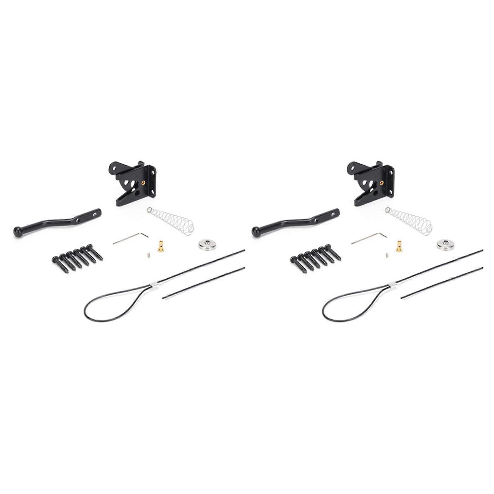 2X Self Locking Gate Latch for Wooden Fence Heavy Duty, Steel Spring Cable Pull String Gate Hardware Gate Lock