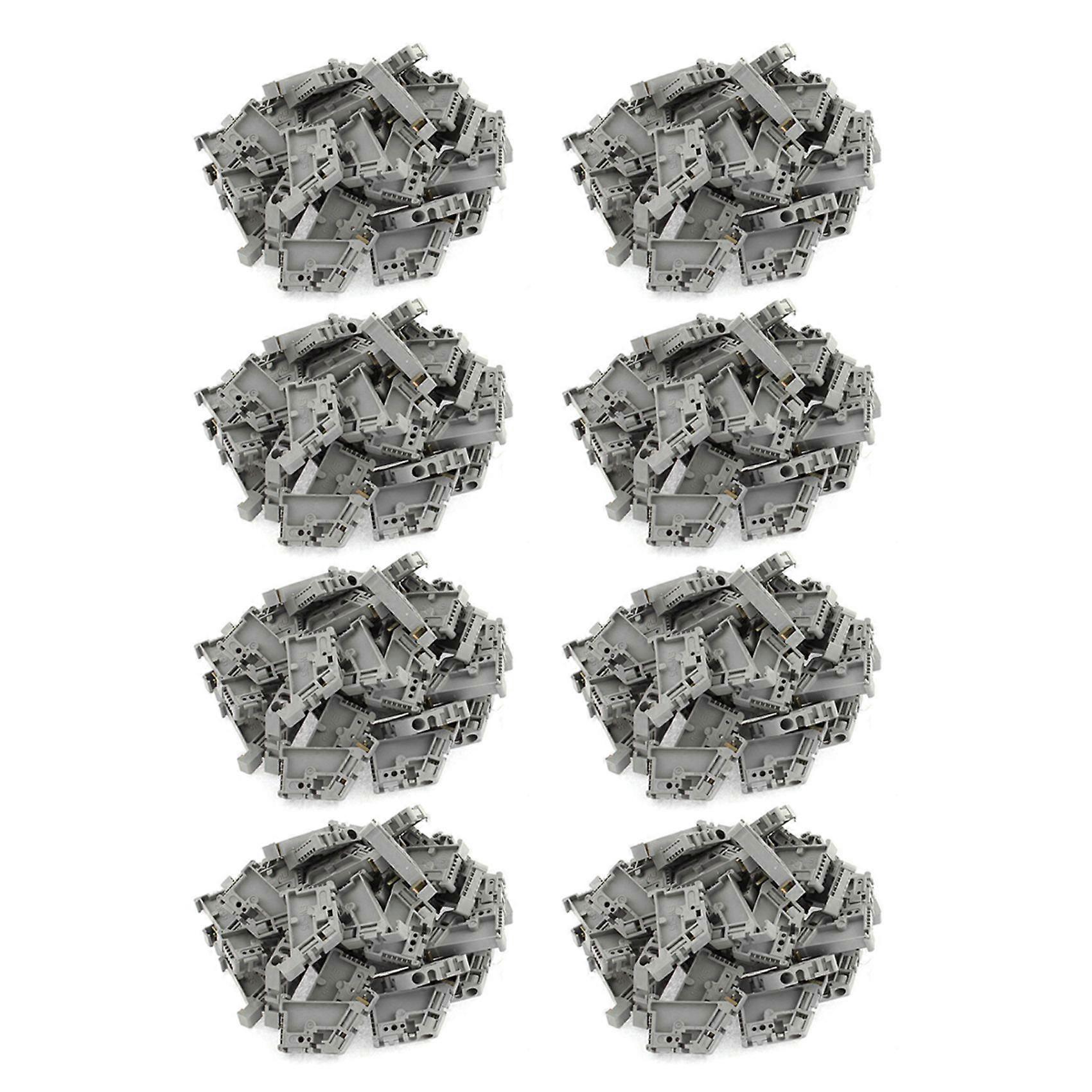 400Pcs 35mm DIN Rail Terminal Block End Stopper Mounting Clips