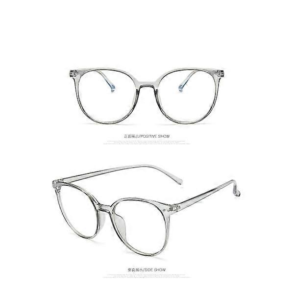 Blue Light Blocking Computer Glasses Round/Oval Retro - Grey Tr gray 30