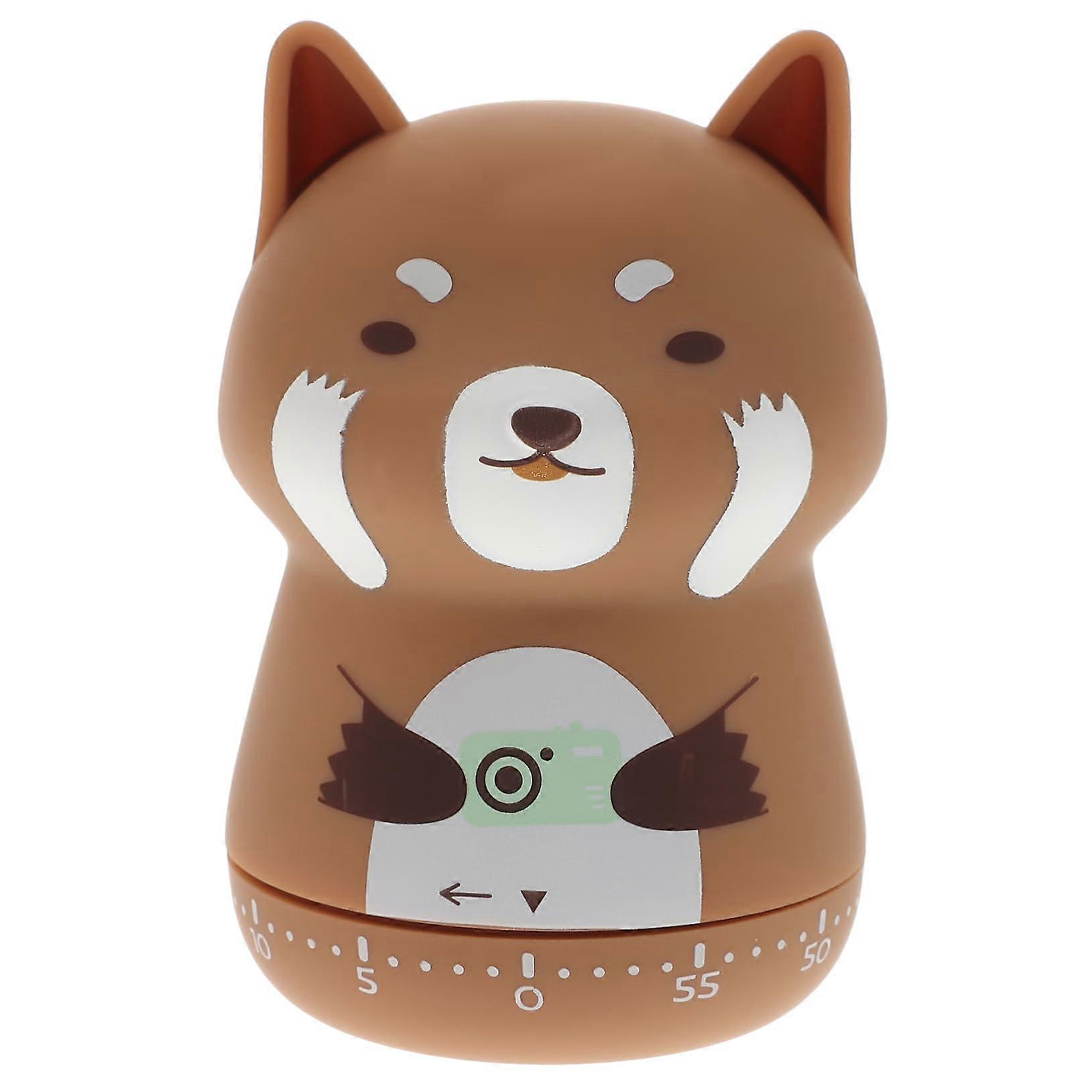 Cute Animal Shape Mechanical Kitchen Timer with Loud Alarm for Baking, Cooking and Classroom Use