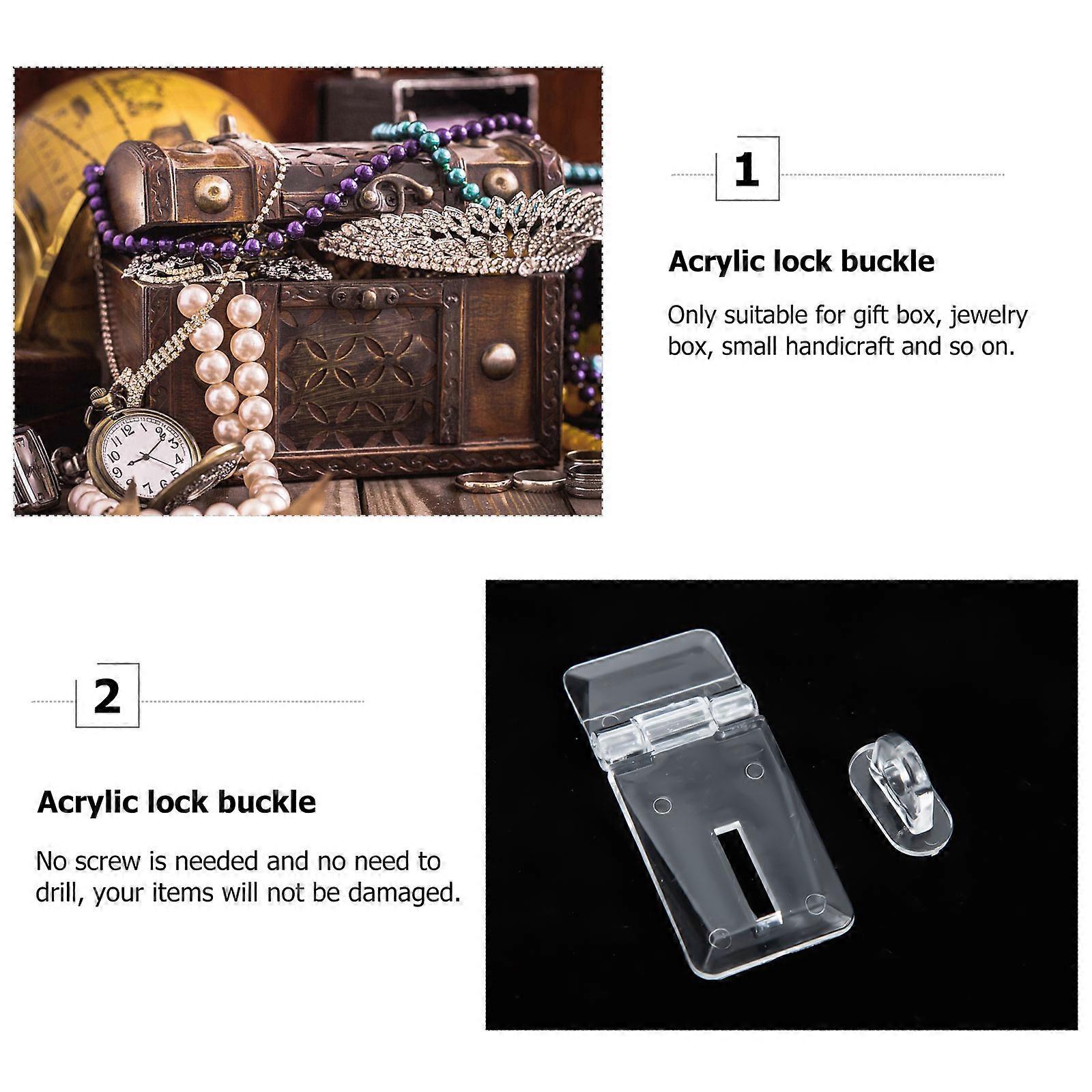 20 Sets Clear Acrylic Lock Hasp Transparent Hinge Hasp Clear Hinge Hasp