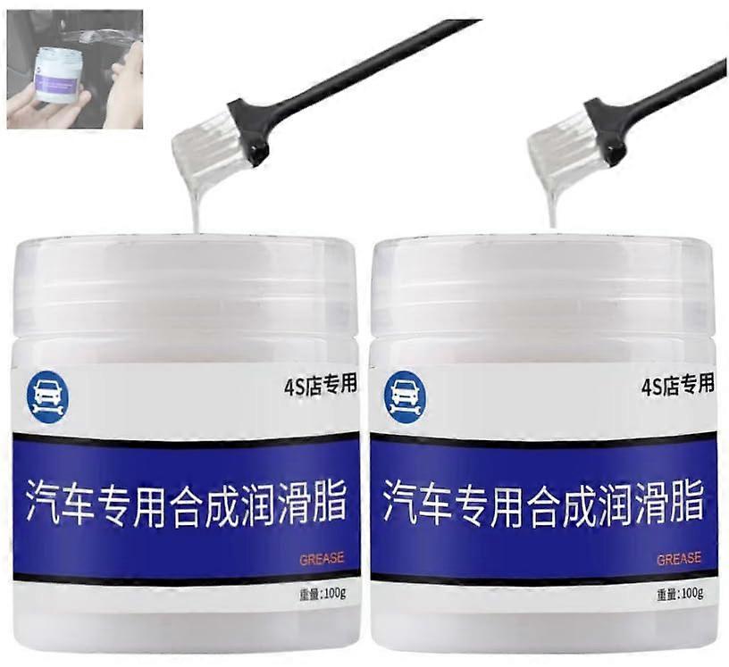 Car Maintenance Grease 2pcs 100g with Brush, Prevents Rust, Restores Rubber for Door Seals