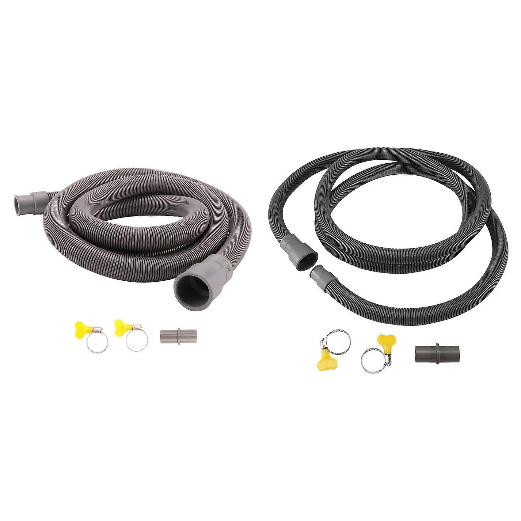 2set Automatic Drum Washing Machine Drain Pipe Drain Hose Fittings, 2 Meter & 3 Meter