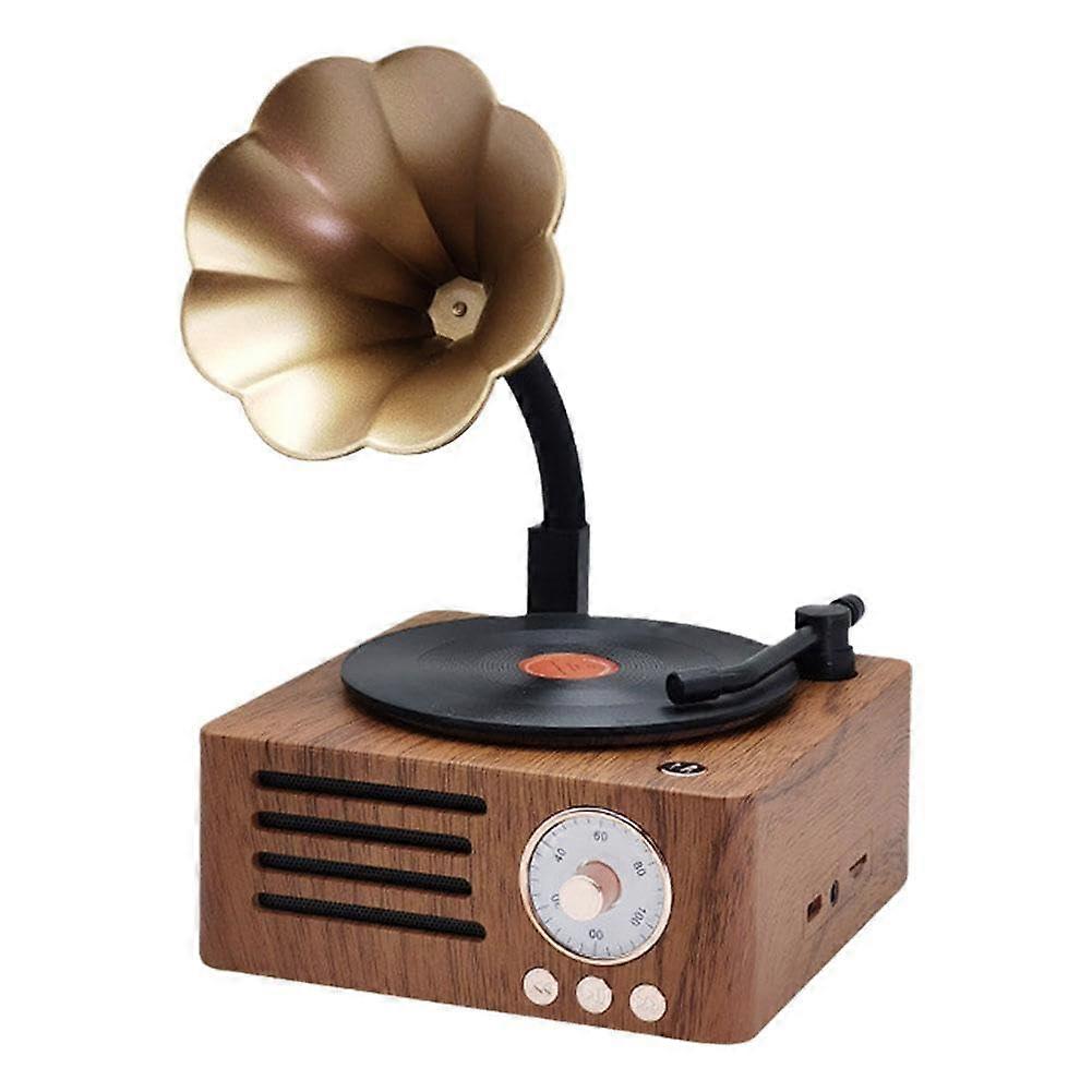 Bluetooth Vintage Radio Speaker with FM, AUX, TF Card, Long Battery, Retro Wood Design
