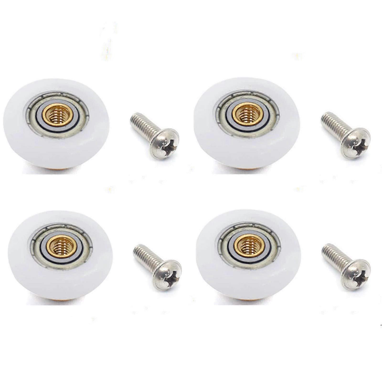 4 Sets Shower Door Rollers 19mm Wheels for 46mm Glass Smooth Quiet Gliding Rust Resistant