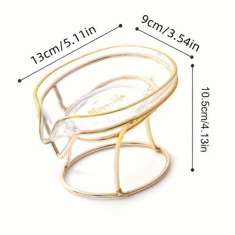 1 Elegant Gold Soap Dispenser with Drainage �C No Drilling Required, Durable Plastic Stand