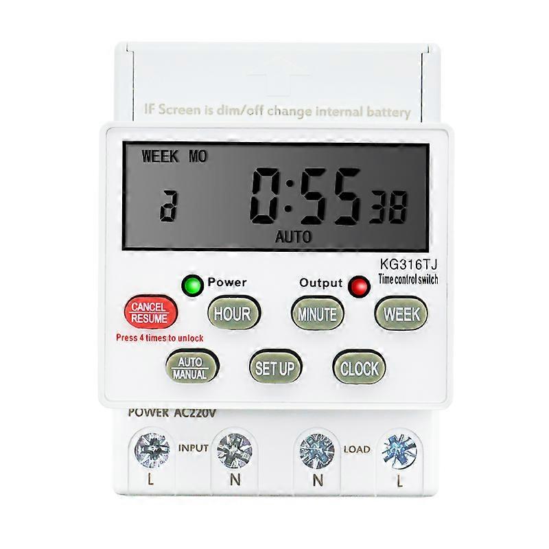Mini Daily Weekly 7 Days Programmable Digital Time Switch  220V AC Lighting Timer KG316TJ 230V Time Controllor Countdown