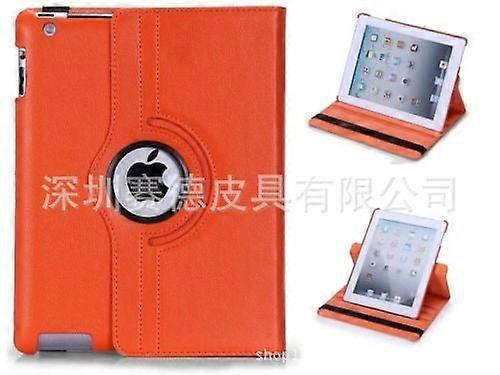 Stylish Case For Ipad Pro 12.9" Orange Litchi Texture Rotating Leather