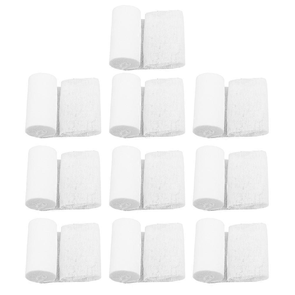 White Fabric Gauze Rolls for Wound Use with Maximum Absorbency 10 Individually Packed Rolls