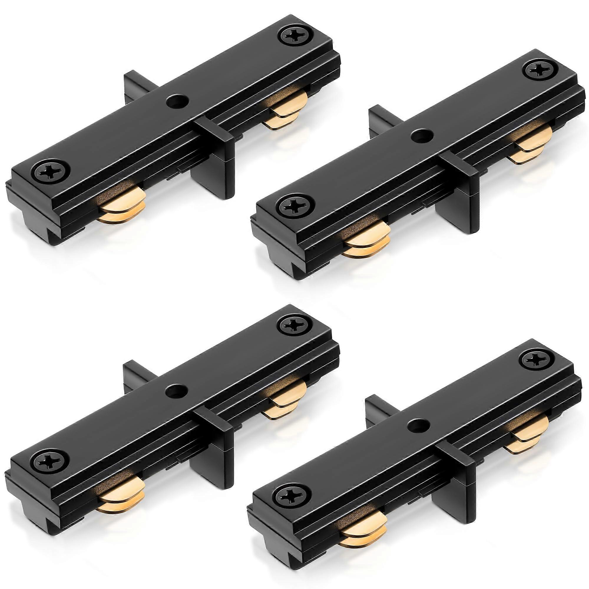 4 Pack H Track Dead End I Connector Black, 3 Wire Single Circuit Replacement for H Type Lighting Systems