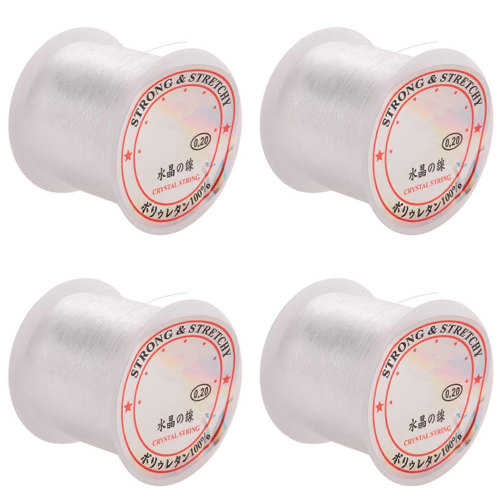 4pcs 0.2mm Diameter Clear Nylon Fish Fishing Line Spool Beading String