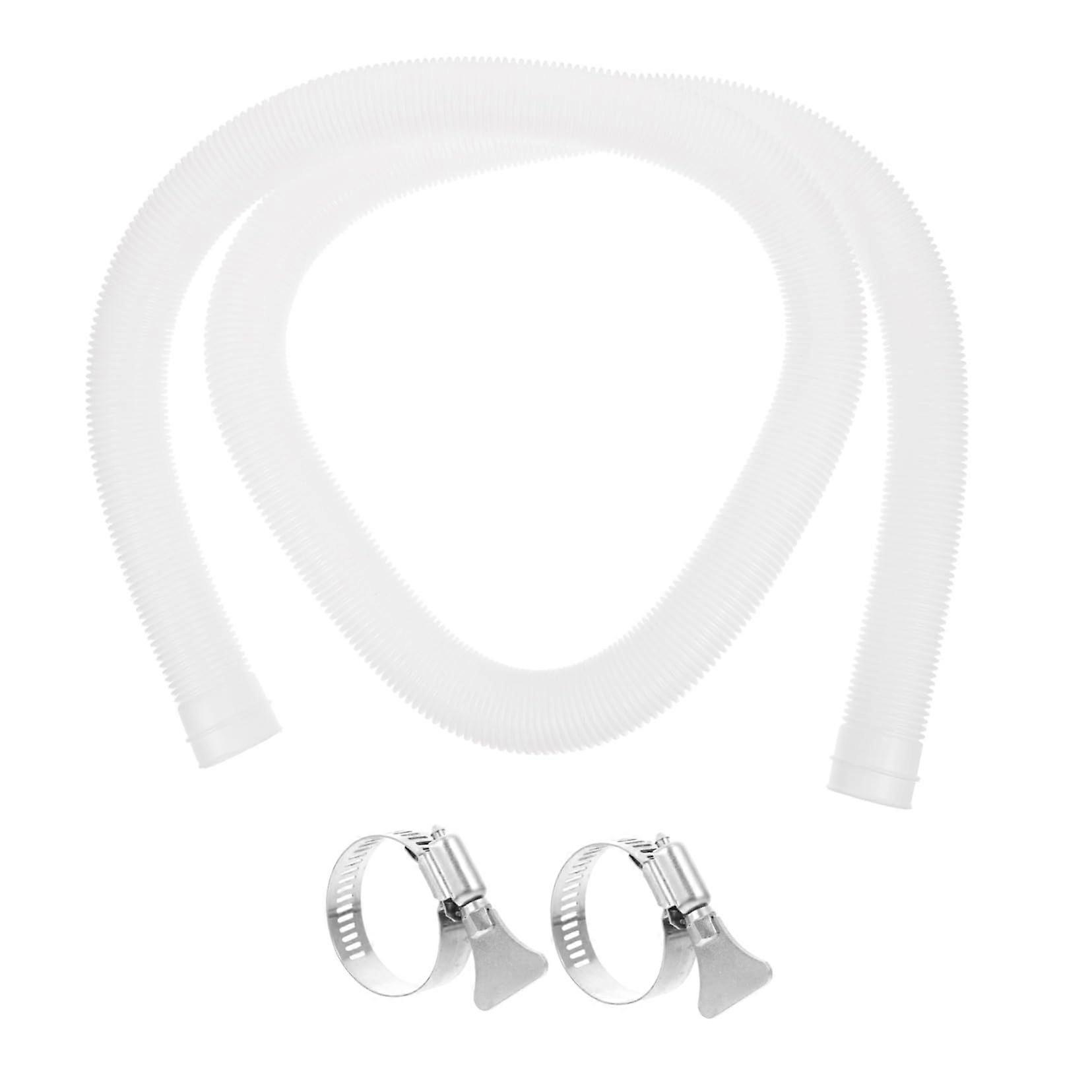 Pool Pump Hose Flexible Replacement with Durable Metal Clamps for Swimming Pool Filter