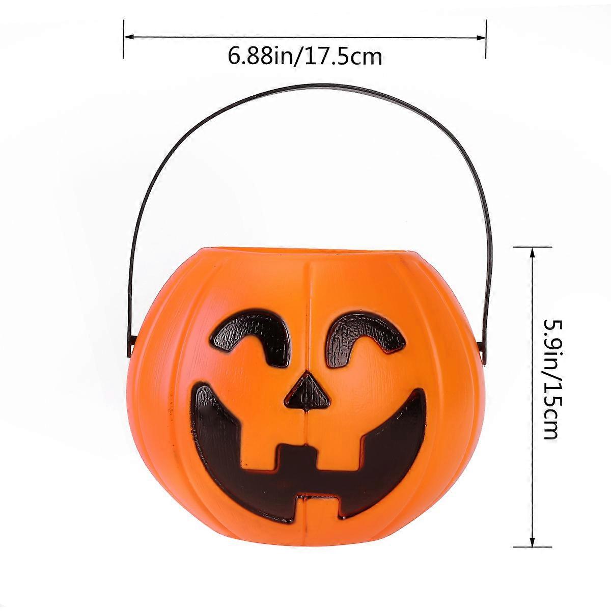 Halloween Pumpkin Lantern for Candy Storage with 1 LED Light Portable