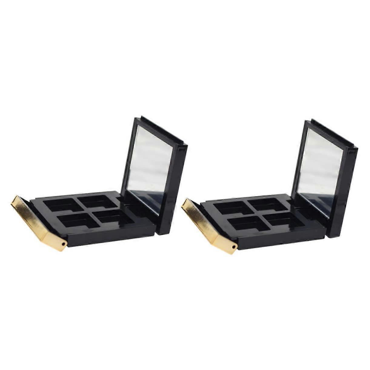 Empty Magnetic Eyeshadow Palette 4pcs Travel Size Compact Makeup Case with Secure Magnetic Hold