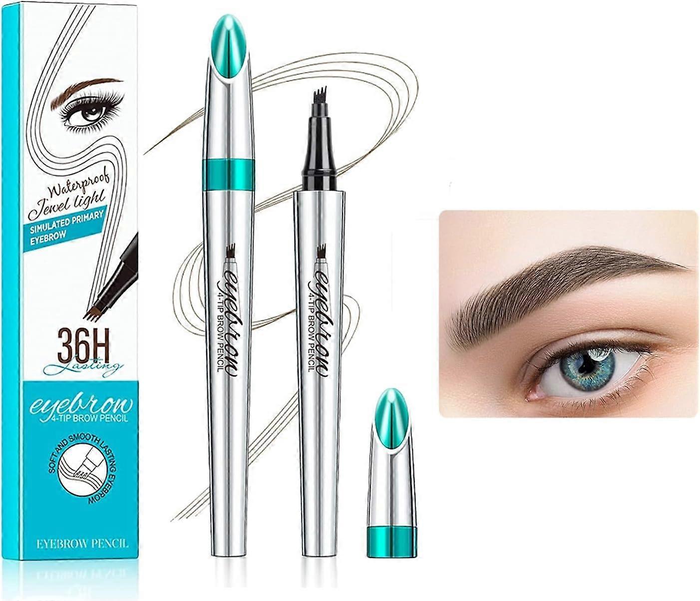 Waterproof Microblading Eyebrow Pencil Dark Brown with 4Point Tip for Natural LongLasting Brows