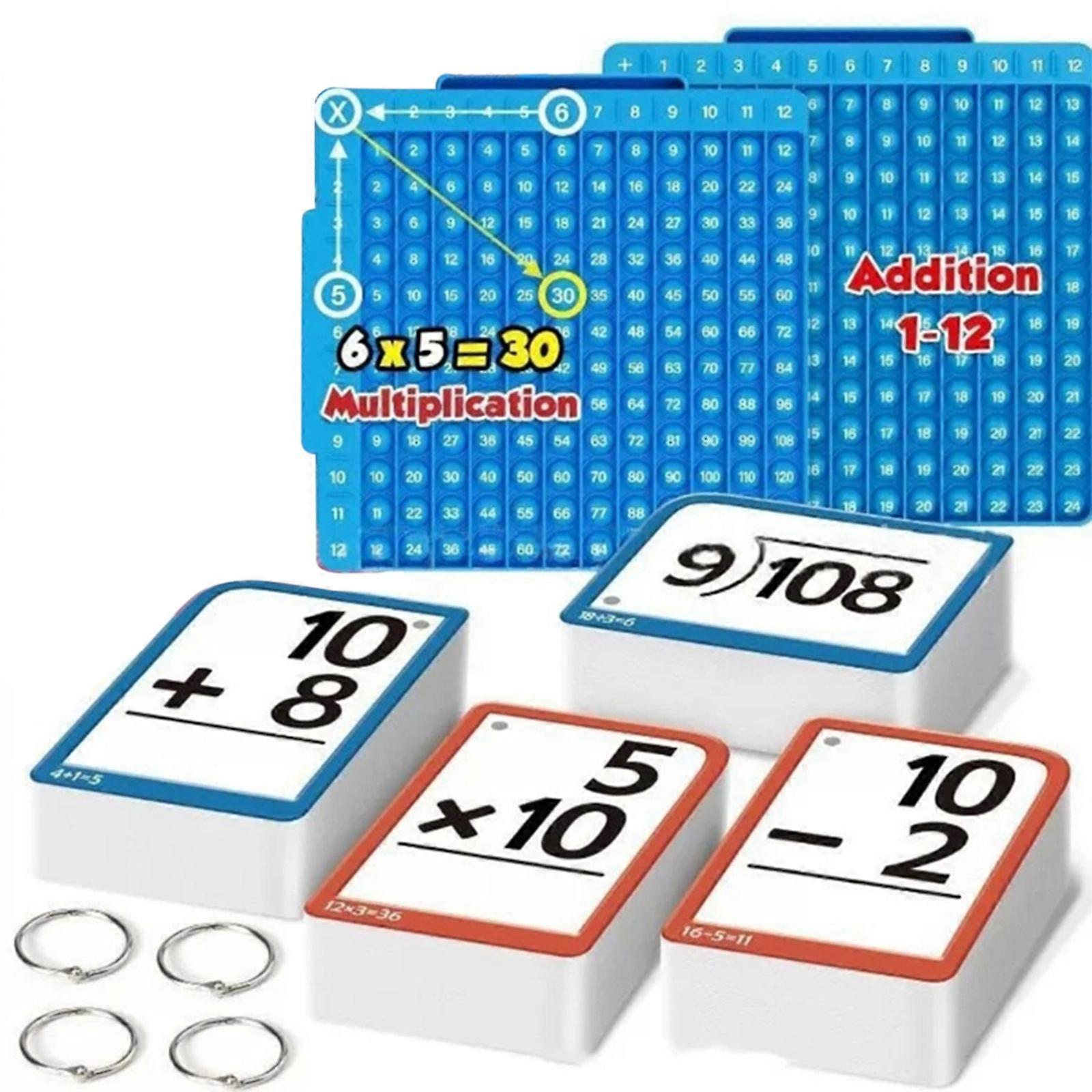 Students Math Practice Cards For Kids Fun Arithmetics Learning Tool With Quality Paper Reusable Educational Flashcards Multicolor