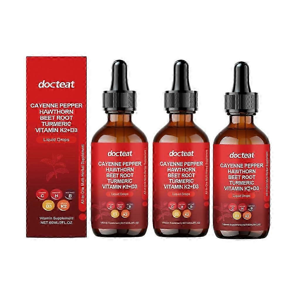 3pcs Cayenne Pepper Liquid Drops, with Hawthorn Beetroot, Body Care