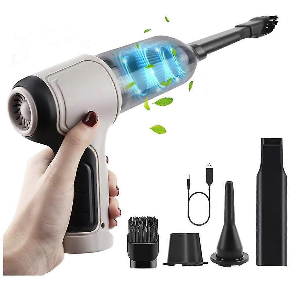 3 in 1 Compressed Air Duster and Computer Vacuum Cleaner with Cyclonic Powerful Suction Rechargeable
