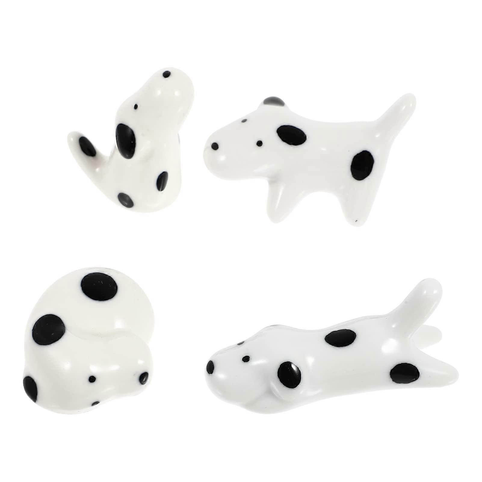 4pcs Cute Dog Ceramic Chopstick Rest Elegant Dining Table Decor Easy Clean Holders for Home Ref:1504
