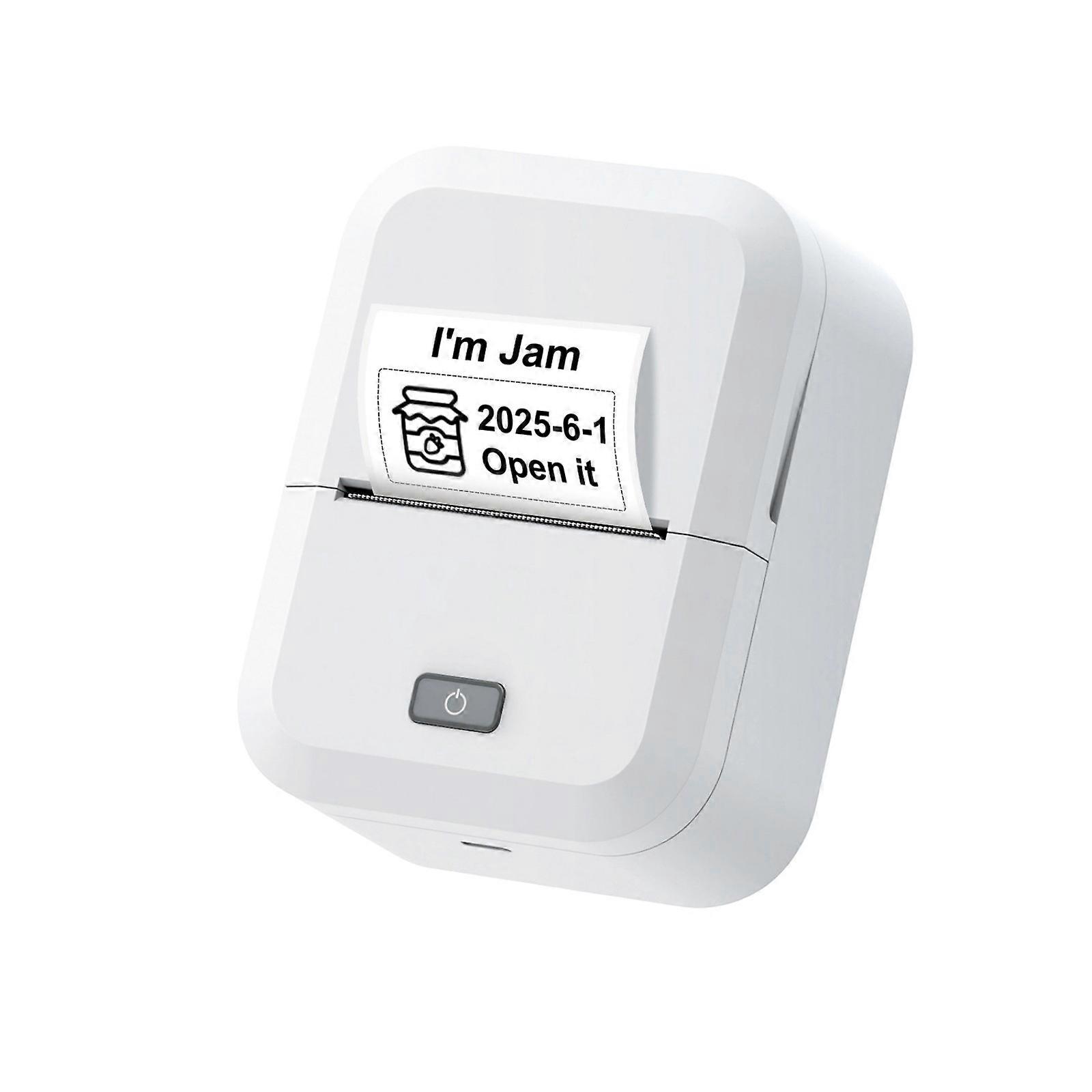 Rechargeable Thermals Barcodes Printer Wireless Bluetooth-compatible Portable For Label Printing With Wide Width Ranges  White