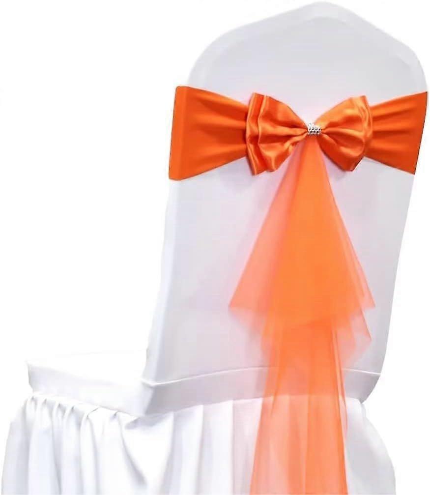 Orange Stretch Spandex Chair Sashes Bands Polyester Chair sash for Wedding